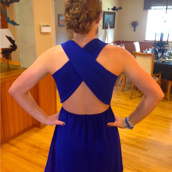 Royal Blue chiffon dress - Picture 1 of 3